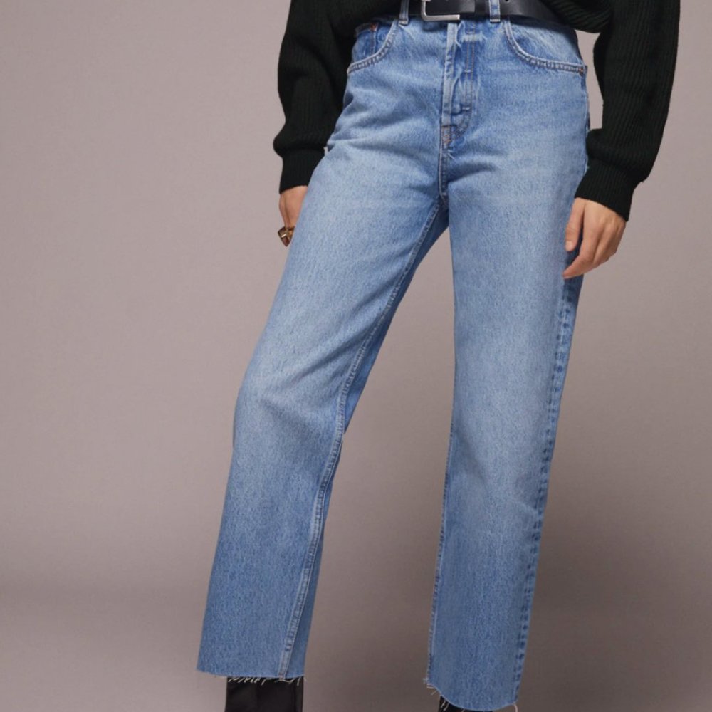 Zara Hi-Rise Straight Leg Jeans SIZE 27 (4)